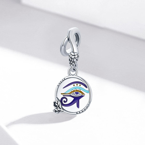 925 Sterling Silver Egyptian Twin Eyes Pendant Charms & Pendants