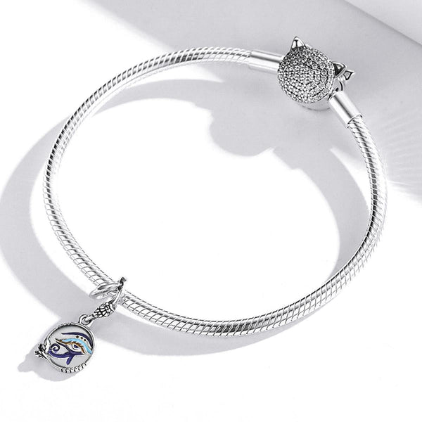 925 Sterling Silver Egyptian Twin Eyes Pendant Charms & Pendants