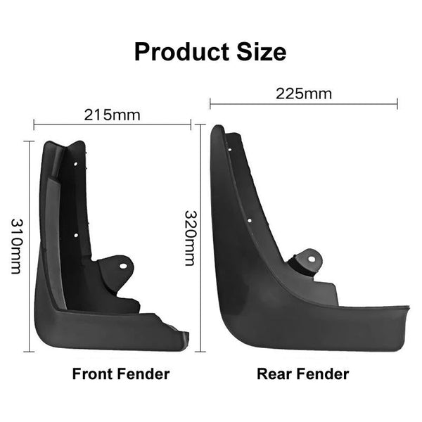 For Tesla Model X 2016 2021 4Pcs / Set Car Auto Soft Plastic Splash Flaps Fender Guard Fenders & Mud Guards