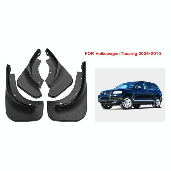 For Volkswagen Touareg 2005 2010 4Pcs / Set Car Auto Soft Plastic Splash Flaps Fender Guard Without Wheel Eyebrow Fenders & Mud Guards