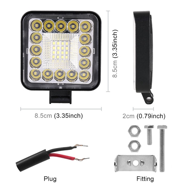 Car Square Work Light With 32Leds Smd 2835 Lamp Beads Led Car Lights