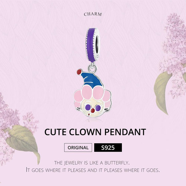 925 Sterling Silver Clown Pendant For Diy Bracelets & Necklaces Charms & Pendants