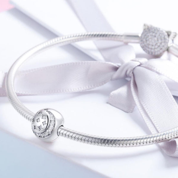 925 Sterling Silver Exquisite Star Diamond Beads For Diy Bracelets & Necklaces Charms & Pendants