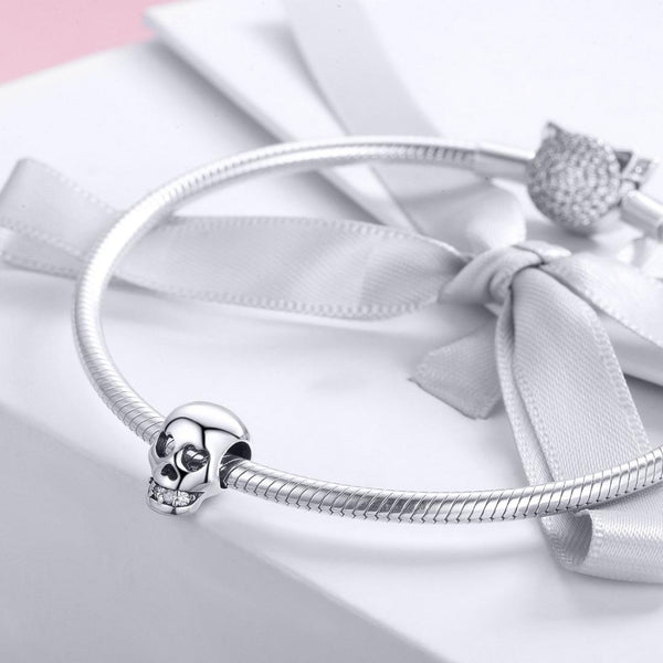 925 Sterling Silver Surprise Skull Bead For Diy Bracelet Craft Beads