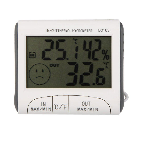 Digital Thermometer Hygrometer With External Sensor White Thermometers
