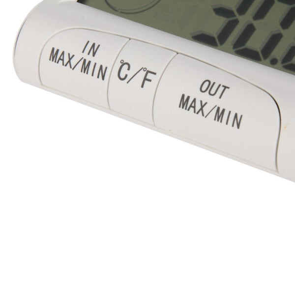 Digital Thermometer Hygrometer With External Sensor White Thermometers