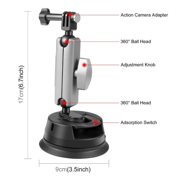Suction Cup Arm Mount With Adapter And Screw For Audio Video Equipment Other Camera & Photo Accs