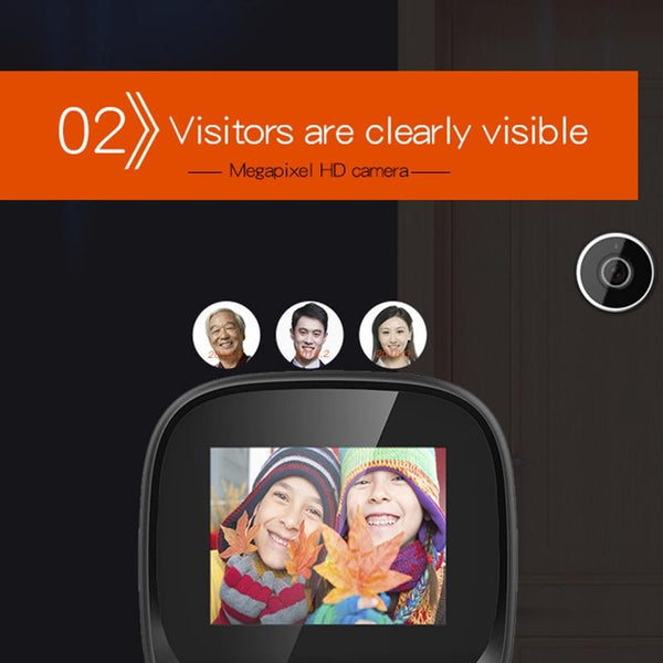 2.4 Screen Digital Peephole Viewer With 0.3Mp Camera And Door Bell Smart Doorbells
