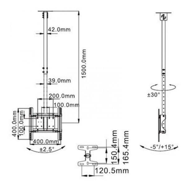 Telescopic Tv Hanger For 32 65 Inch Lcd Ceiling Mount Tv Stands & Mounts