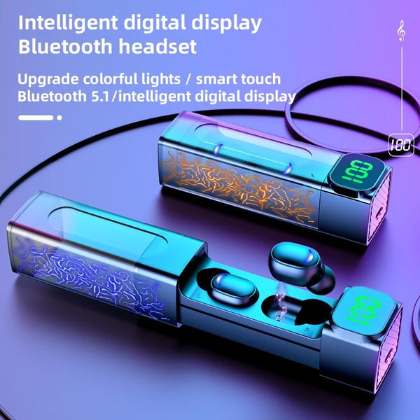 Intelligent Bluetooth Earphones With Digital Display Colourful Earbuds