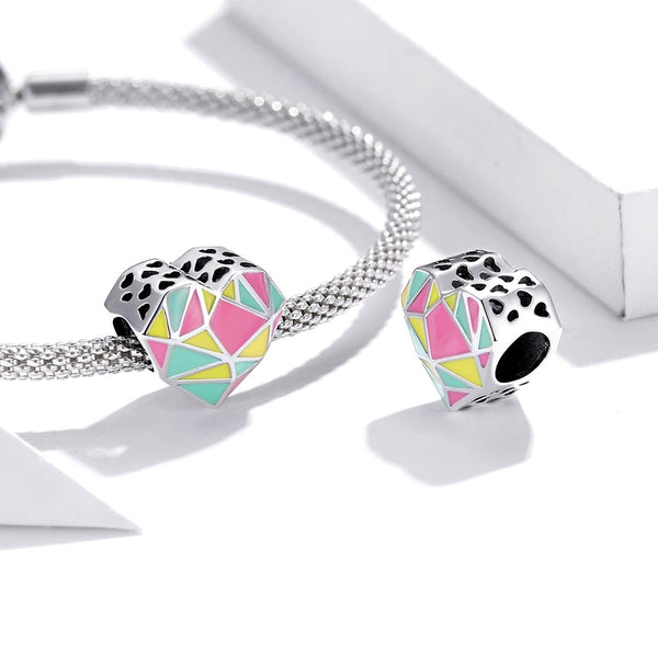 925 Sterling Silver Heart Beads For Diy Bracelets & Necklaces Charms & Pendants
