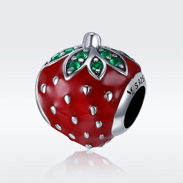 925 Sterling Silver Strawberry Beads For Diy Bracelets Charms & Pendants