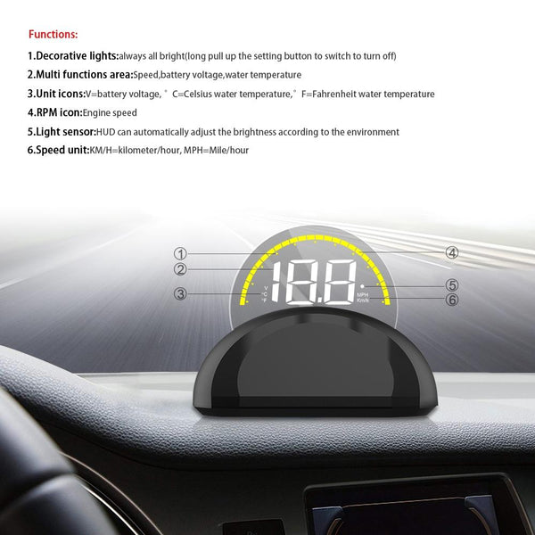 Universal Car Obd2 Hud 2.6 Inch Vehicle Head Up Display Other Instruments & Gauges