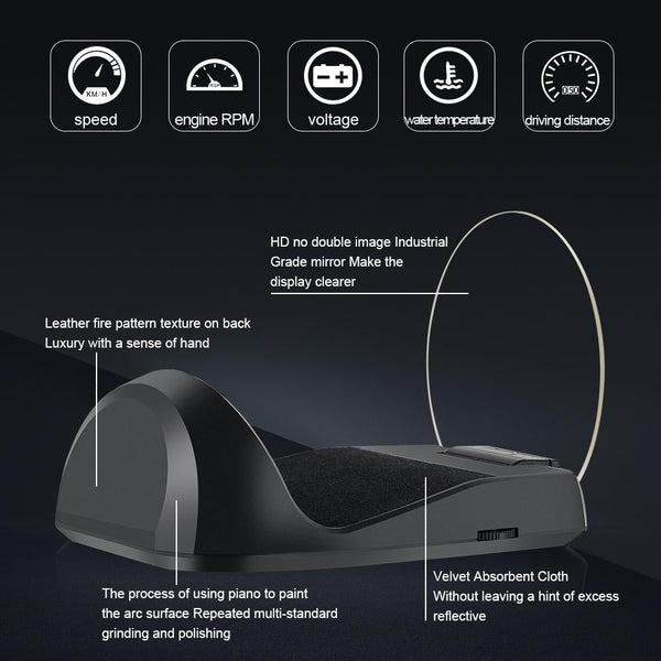 Universal Car Obd2 Hud 2.6 Inch Vehicle Head Up Display Other Instruments & Gauges