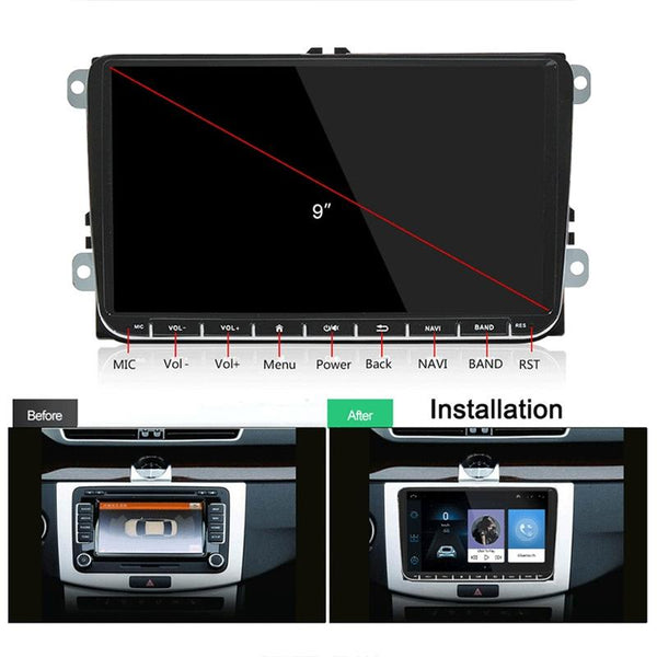 9 Inch Android 6.0 Car Mp5 Player For Volkswagen Gps Bluetooth Fm Mirror Link Europe Map Other Car Audio