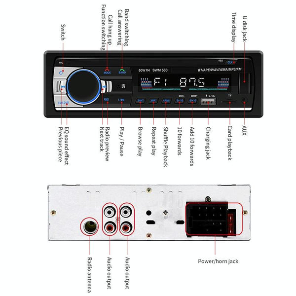 12V Car Dual Usb Charger Radio Receiver Mp3 Player Fm & Bluetooth Remote Control Ipods & Mp3 Players