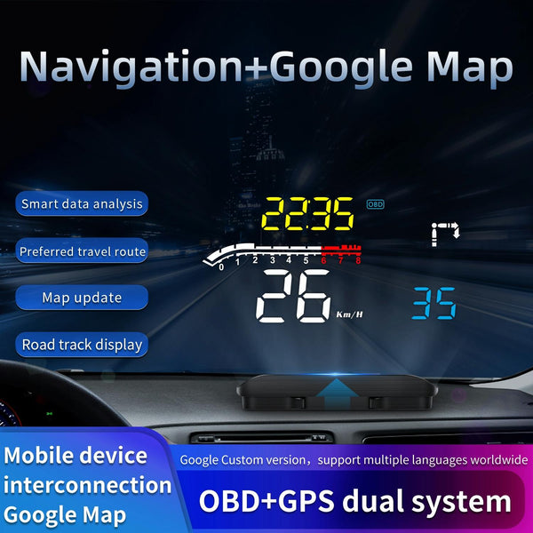 Car Obd2 Hud Head Up Display Gps Speed Meter With Voltage And Water Temp Alarm Other Instruments & Gauges