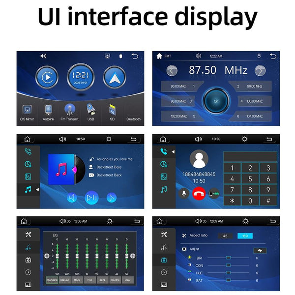 Universal Hd Mp5 Player With Reversing Monitor Rear View Monitors/Cams & Kits