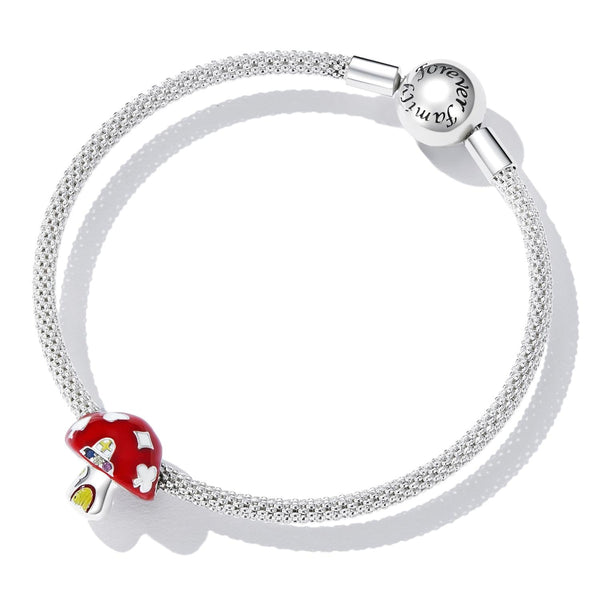 925 Sterling Silver Mushroom House Beads For Diy Bracelets & Necklaces Charms & Pendants