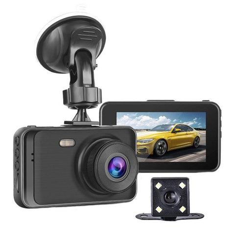 1080P Hd Dual Lens Driving Recorder With Motion Detection 3 Inch Video In Dash Units W/O Gps