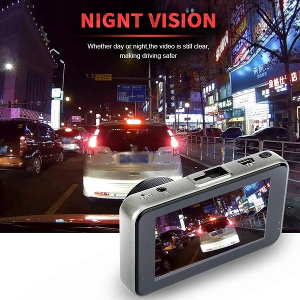 1080P Hd Dual Lens Driving Recorder With Motion Detection 3 Inch Video In Dash Units W/O Gps