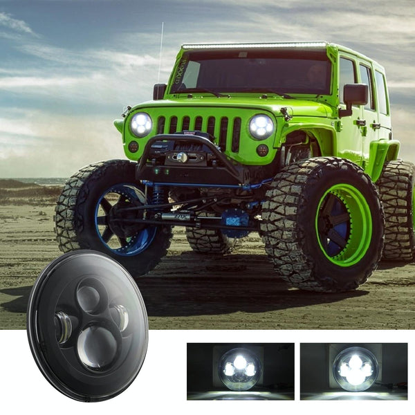 7 Inch H4 / H13 Dc 9V 30V 4000Lm 6000K 40W Car Round Shape Led Headlight Lamps For Jeep Wrangler Led Car Lights