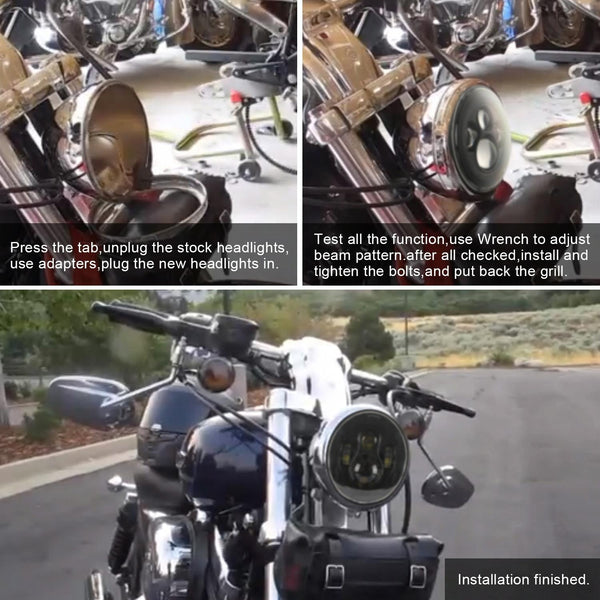 7 Inch H4 / H13 Dc 9V 30V 4000Lm 6000K 40W Car Round Shape Led Headlight Lamps For Jeep Wrangler Led Car Lights