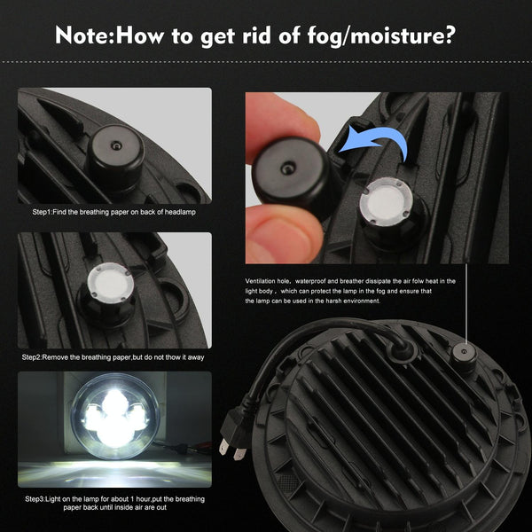 7 Inch H4 / H13 Dc 9V 30V 4000Lm 6000K 40W Car Round Shape Led Headlight Lamps For Jeep Wrangler Led Car Lights