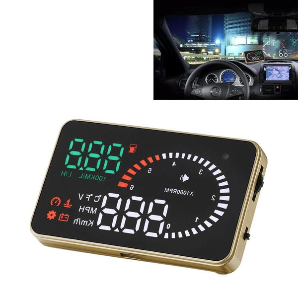3.5 Inch Car Obdii / Euobd Hud Vehicle Mounted Head Up Display Speed Water Temp Alarm Fuel Battery Other Instruments & Gauges