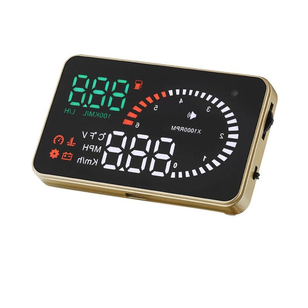3.5 Inch Car Obdii / Euobd Hud Vehicle Mounted Head Up Display Speed Water Temp Alarm Fuel Battery Other Instruments & Gauges