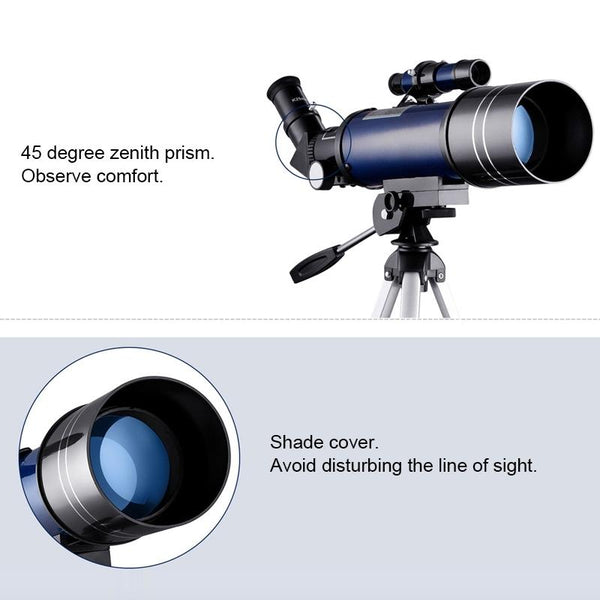 High Definition Astronomical Telescope With Tripod And Phone Clip Dark Blue Telescopes