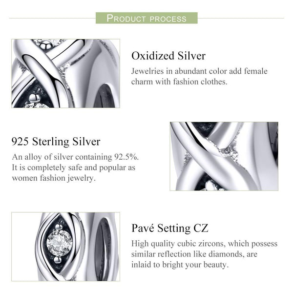 925 Sterling Silver Zircon Beaded Diy Bracelet Beads Charms & Pendants