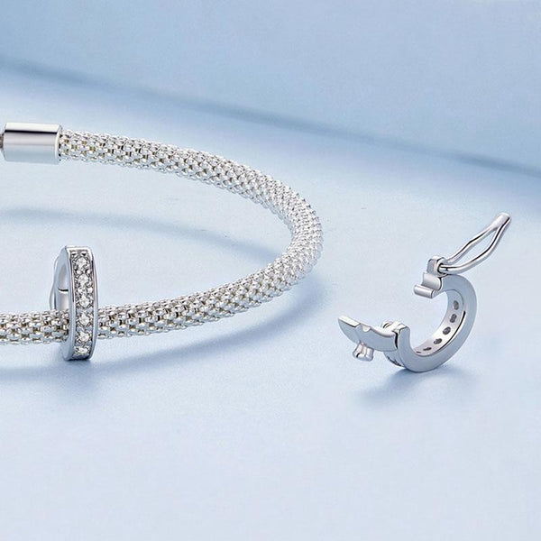 Universal Buckle Spacer Bead Platinum Plated Charms & Pendants