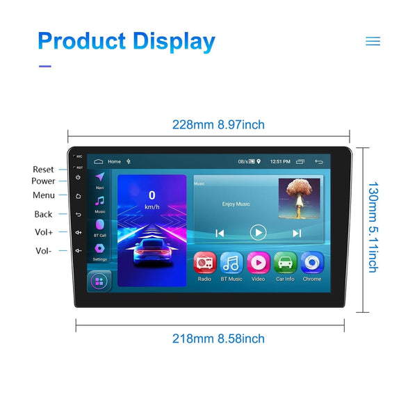 9 Inch Car Android Navigation Screen With Carplay 2 + 64G Ahd Camera Other Car Video