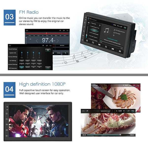 7 Inch Android Navigation Wifi Car Mp5 Player 1 + 32G Locator Technology Bluetooth 2.5D Screen 12Lights Camera Other Car Audio