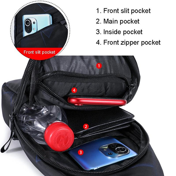 Dynamic Blue Oxford Cloth Chest Bag For Men Multi Functional Messenger Bag For Sports Travel Xqb993 Bags