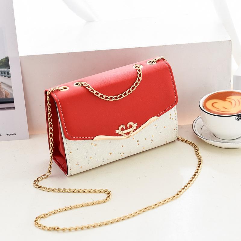 Sequined Messenger Shoulder Bag For Women Beige Red Women's Bags & Handbags