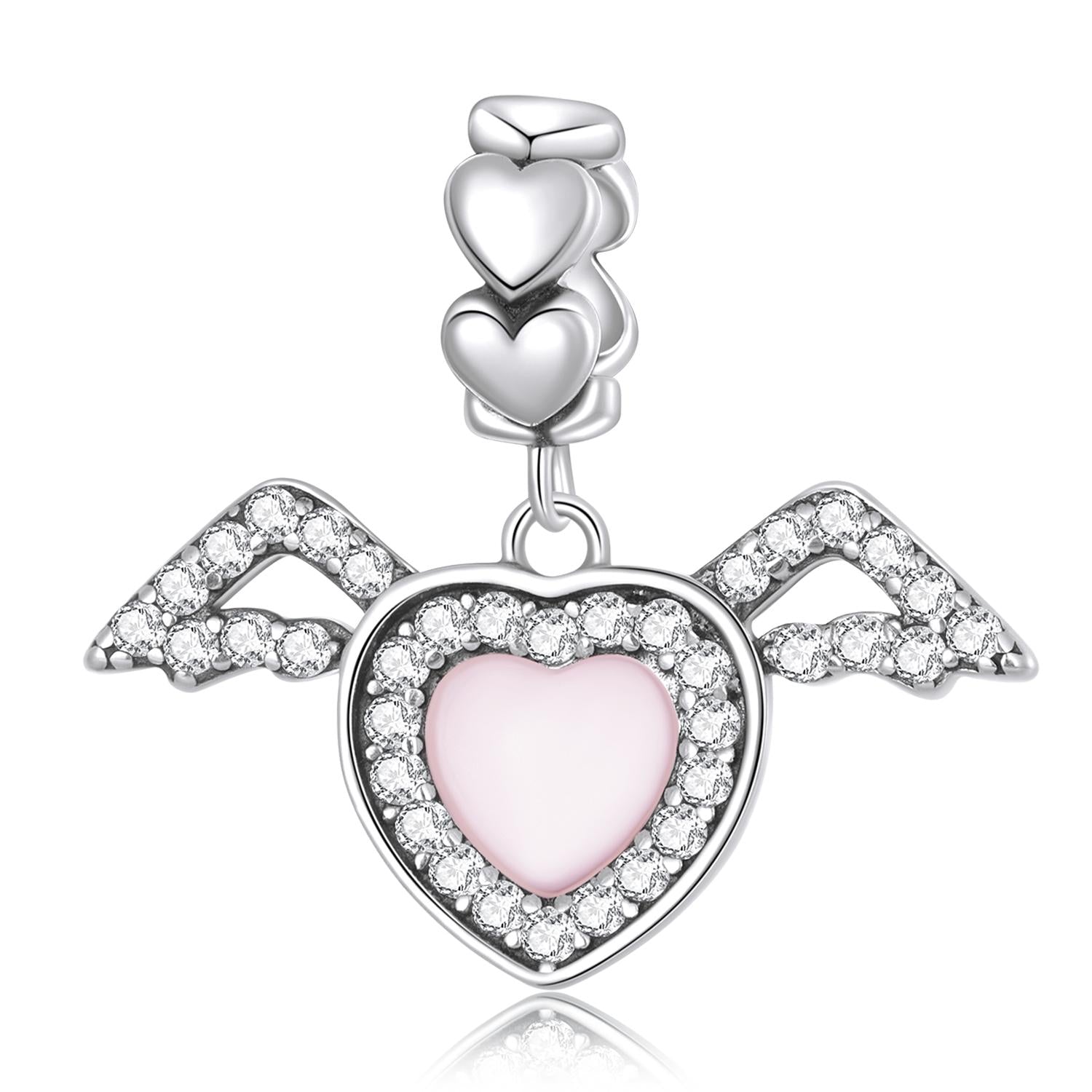 925 Sterling Silver Heart Wing Pendant For Diy Bracelets & Necklaces Charms & Pendants