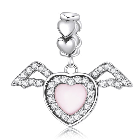 925 Sterling Silver Heart Wing Pendant For Diy Bracelets & Necklaces Charms & Pendants