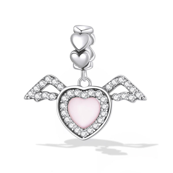 925 Sterling Silver Heart Wing Pendant For Diy Bracelets & Necklaces Charms & Pendants