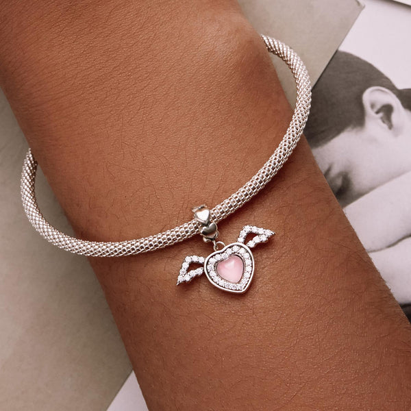 925 Sterling Silver Heart Wing Pendant For Diy Bracelets & Necklaces Charms & Pendants