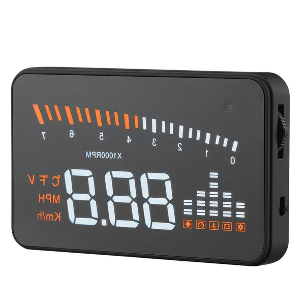 3 Inch Hud For Cars Obdii / Eobd System Light Sensors Rotation Speed Voltage Water Temp Alarm Black Other Instruments & Gauges