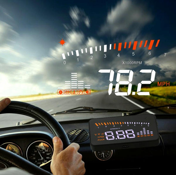 3 Inch Hud For Cars Obdii / Eobd System Light Sensors Rotation Speed Voltage Water Temp Alarm Black Other Instruments & Gauges