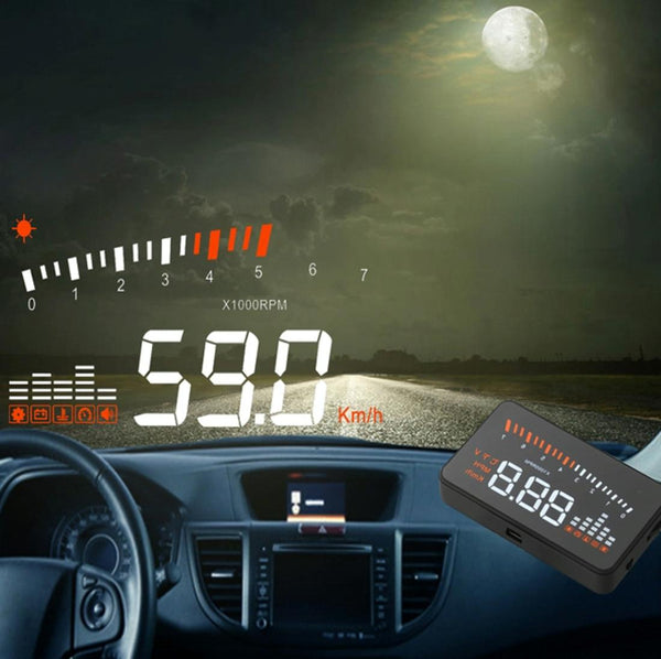 3 Inch Hud For Cars Obdii / Eobd System Light Sensors Rotation Speed Voltage Water Temp Alarm Black Other Instruments & Gauges