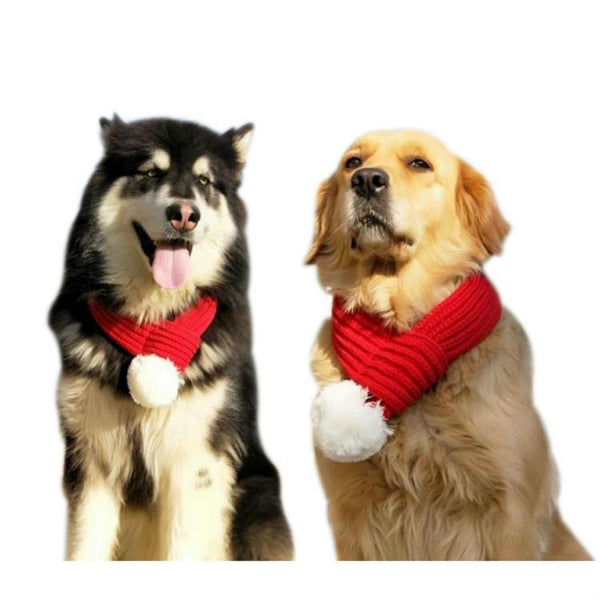 Pet Christmas Wool Scarf Dog Saliva Towel Size M Dog Clothing & Shoes