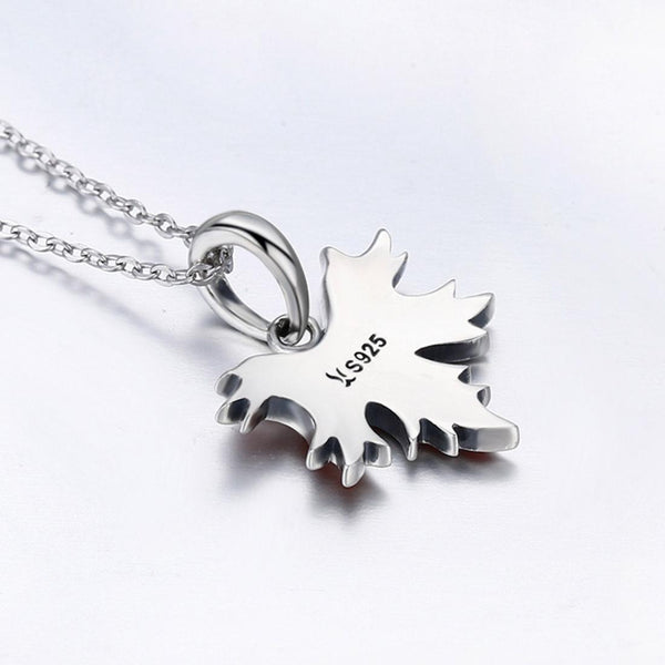 925 Sterling Silver Autumn Maple Leaf Beaded Bracelet Charms & Pendants