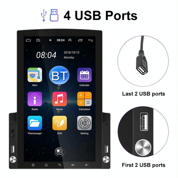 9.7 Inch Vertical Screen Android Car Mp5 Player With Hd 2.5D Glass Navigation 12 Light Camera Other Car Audio