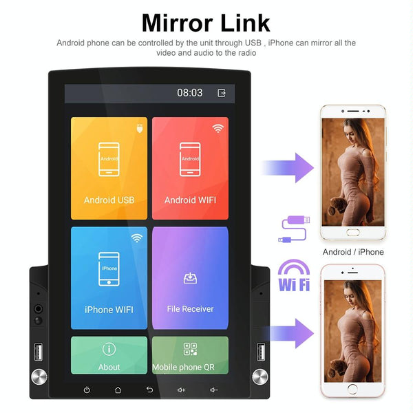 9.7 Inch Vertical Screen Android Car Mp5 Player With Hd 2.5D Glass Navigation 12 Light Camera Other Car Audio