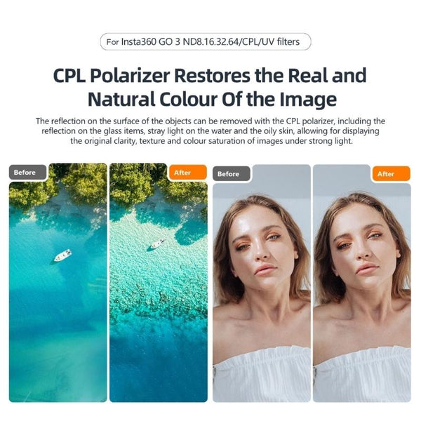 Waterproof Cpl Filter For Insta360 Go / 2 With Amagisn Lens Nd64 Camera Drone Accessories