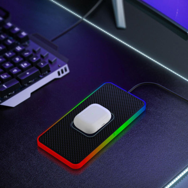 15W 2 In Car Wireless Charger With Non Slip Mat And Colourful Light 0.3M Usb Cable C/Type Chargers & Cradles